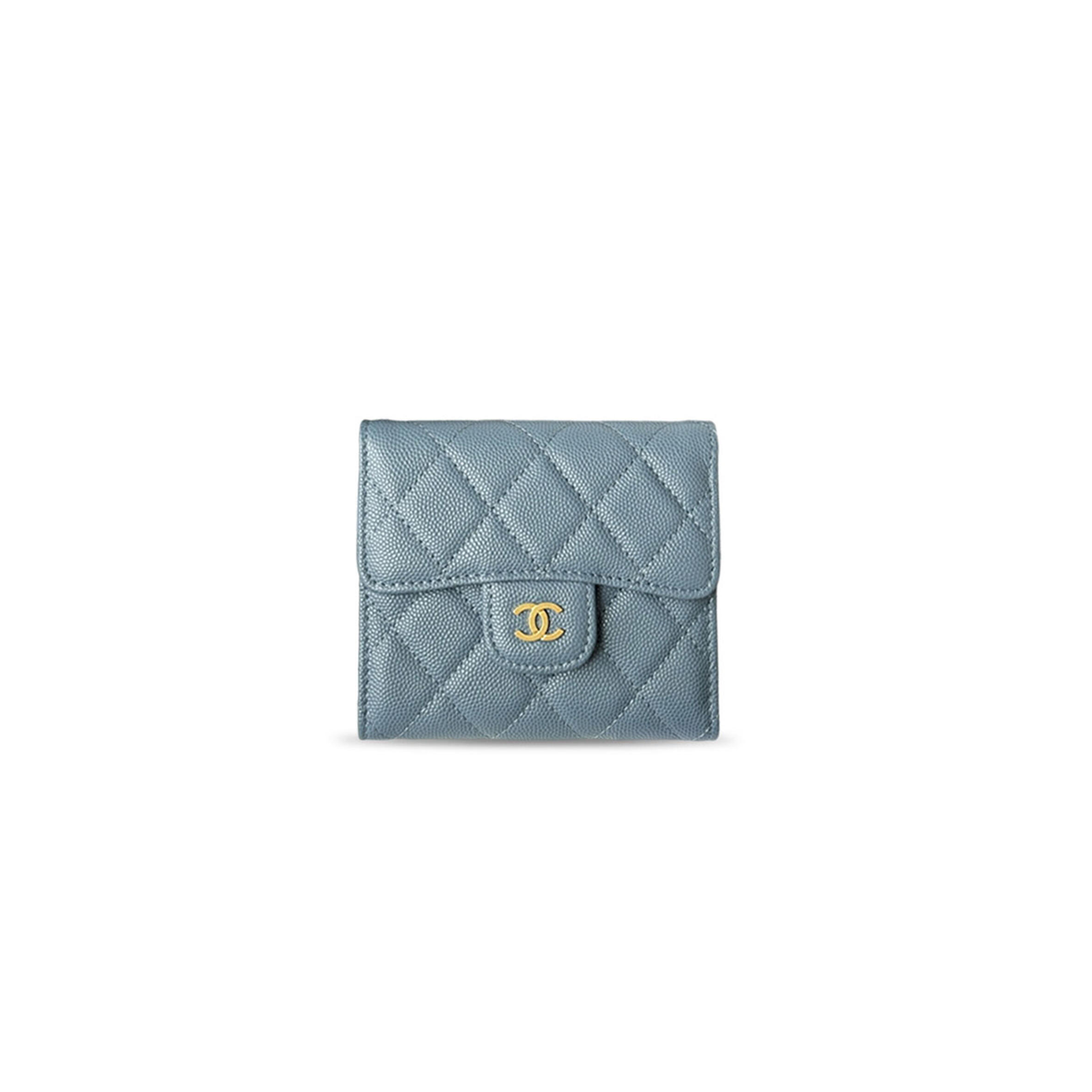 CHANEL QUILTED TRI-FOLD FLAP WALLET (11.5*10.5*3cm)